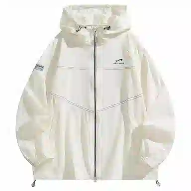 贵人鸟 拼接宽松百搭休闲连帽抽绳防晒服 男女同款