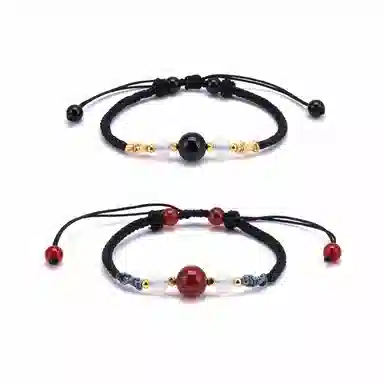【s925银 不掉色】 聆听花开 新中式国风红色转运珠编绳轻奢本命年手工编织可调节#好运 水晶 手绳 男女同款情侣款