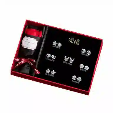 缔晶 森系甜美时尚耳饰 清新优雅日常 合金 耳钉 女款