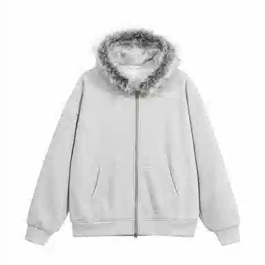 美式复古基础款拉链加绒厚款奥粒绒重磅长袖休闲宽松百搭开衫连帽落肩纯色卫衣 男女同款