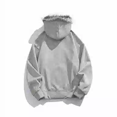 美式复古基础款拉链加绒厚款奥粒绒重磅长袖休闲宽松百搭开衫连帽落肩纯色卫衣 男女同款