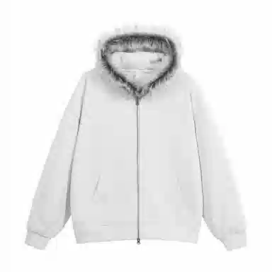 美式复古基础款拉链加绒厚款奥粒绒重磅长袖休闲宽松百搭开衫连帽落肩纯色卫衣 男女同款