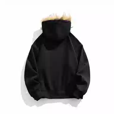 美式复古基础款拉链加绒厚款奥粒绒重磅长袖休闲宽松百搭开衫连帽落肩纯色卫衣 男女同款