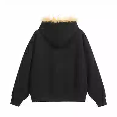 美式复古基础款拉链加绒厚款奥粒绒重磅长袖休闲宽松百搭开衫连帽落肩纯色卫衣 男女同款