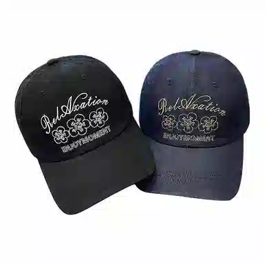 氧气樱桃 刺绣软顶宽檐显脸小大头围遮阳防晒 棉 鸭舌帽 男女同款情侣款