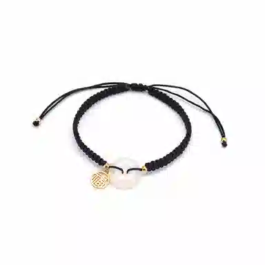 【s925银 福气满满】 聆听花开 新中式国风平安扣编绳 民族风复古个性时尚简约百搭可调节#好运 水晶 手绳 男女同款情侣款