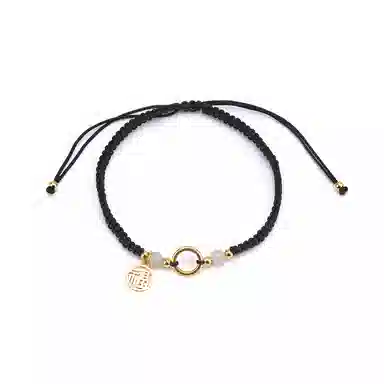 【s925银福气满满】 聆听花开 新中式国风平安扣编绳 国潮转运珠民族风复古个性时尚百搭可调节#好运 水晶 手绳 男女同款情侣款