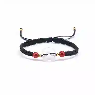 【s925银 不掉色】 聆听花开 新中式国风平安扣编绳红色本命年 民族风古风时尚文艺转运珠可调节#好运 水晶 手绳 男女同款情侣款