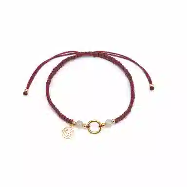 【s925银福气满满】 聆听花开 新中式国风平安扣编绳 国潮转运珠民族风复古个性时尚百搭可调节#好运 水晶 手绳 男女同款情侣款