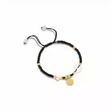 中国珠宝 圆满幸福 转运珠平安喜乐岁岁平安 开运吉祥如意本命年上岸手工编绳好运 玉髓 手链 男女同款情侣款