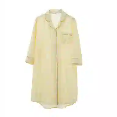 怡吾色 家居简约清新小格纹长袖睡裙 女款