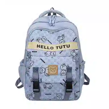 垣途者 潮牌满印小熊书包学生大容量 牛津布 双肩包 常规 男女同款情侣款 多色