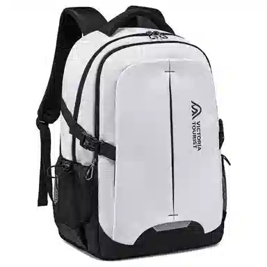 维多利亚旅行者 大容量多功能隔层可扩容收纳学生通勤出差反光轻盈简约设计时尚百搭透气休闲 尼龙 书包背包双肩包 常规 男女同款情侣款 白色