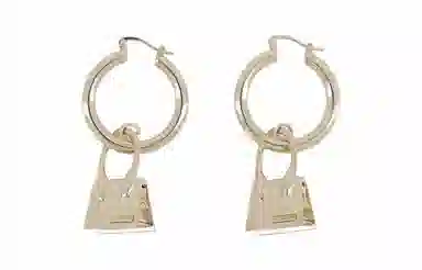 Jacquemus Circle Pendant Earrings Brass