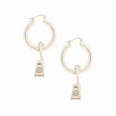 Jacquemus Circle Pendant Earrings Brass