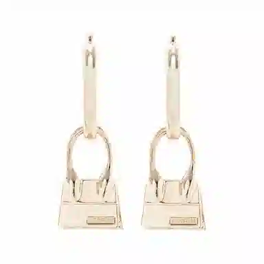 Jacquemus Circle Pendant Earrings Brass