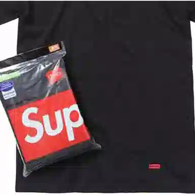 Supreme x Hanes Tagless Tees Black