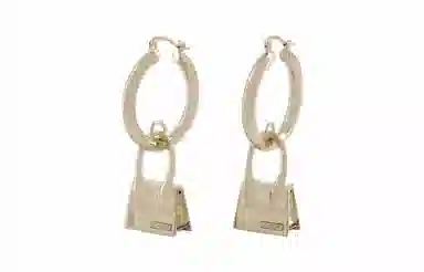 Jacquemus Circle Pendant Earrings Brass