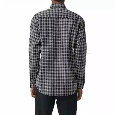 Burberry Check Long Sleeve Shirt Navy