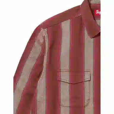 Supreme FW23 FW23 WEEK13 STRIPE FLANNEL ZIP UP SHIRT