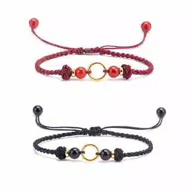 【s925银 一帆风顺】 聆听花开 新中式国风编平安扣编绳红色 复古国潮族风文艺简约设计小众时尚百搭可调节#好运 水晶 手绳 男女同款情侣款