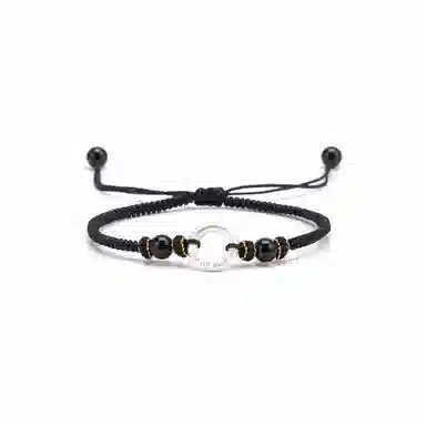 【足银999 不掉色】 聆听花开 新中式国风祥云纹平安扣编绳 民族风文艺时尚简约设计小众气质百搭可调节#好运 水晶 手绳 男女同款情侣款