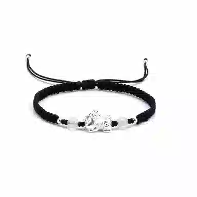 【s925银 不掉色】 聆听花开 新中式国风貔貅编绳招财红色本命年 国潮民族风文艺简约小众时尚百搭可调节#好运 水晶 手绳 男女同款情侣款