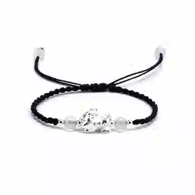 【s925银 不掉色】 聆听花开 新中式国风貔貅编绳招财纳福 国潮民族风文艺简约设计小众时尚气质百搭可调节#好运 水晶 手绳 男女同款情侣款