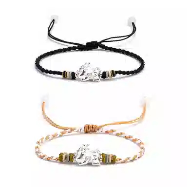 【s925银 不掉色】 聆听花开 新中式国风貔貅编绳招财 国潮民族风文艺简约设计小众时尚气质百搭可调节#好运 水晶 手绳 男女同款情侣款