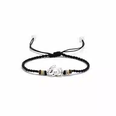 【s925银 不掉色】 聆听花开 新中式国风貔貅编绳招财 国潮民族风文艺简约设计小众时尚气质百搭可调节#好运 水晶 手绳 男女同款情侣款