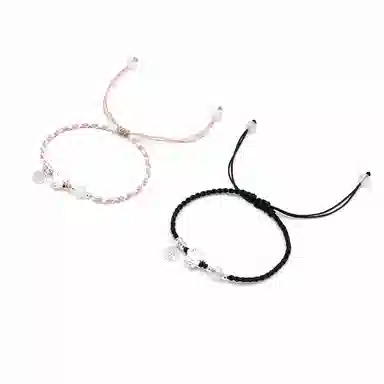 【s925银 不掉色】 聆听花开 新中式新国风福字莲花编绳 民族风文艺个性时尚简约设计小众气质百搭可调节#好运 水晶 手绳 男女同款情侣款