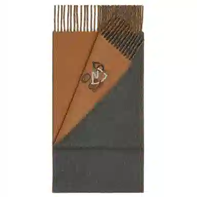 Hermes Cashmere Leather Scarf Brown