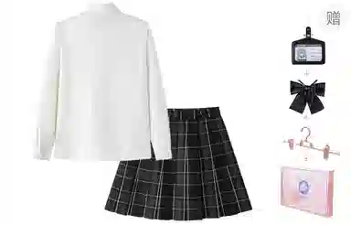 东鲸岁时记 学院风休闲舒适衬衫格子伯克利百褶裙制服 女款