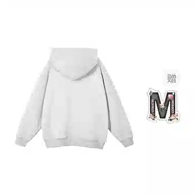 棉购 基础款卡通图案学院甜美风百搭时尚潮流卫衣 男女同款 白灰色