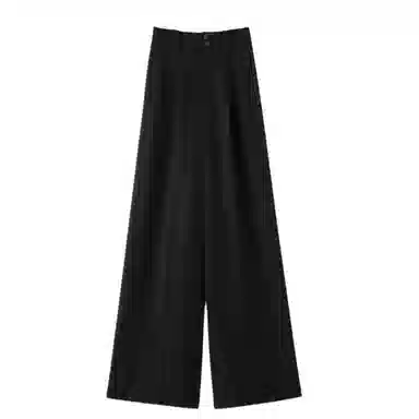 晚白 时尚简约高腰纯色直筒休闲裤 女款