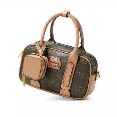 Mashalanti Vintage PVC Tote Bag Brown Tea