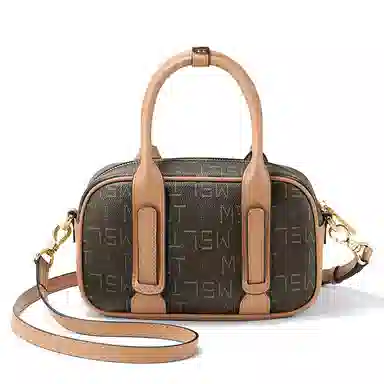 Mashalanti Vintage PVC Tote Bag Brown Tea