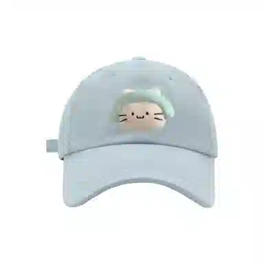 立体耳机猫咪刺绣韩版时尚甜美百搭休闲防晒遮阳 涤纶 鸭舌帽 男女同款情侣款