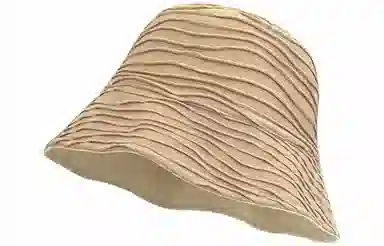 优幽兰 韩版小众设计感波浪纹双面防晒春夏小众显脸小水桶帽百搭休闲高级感防紫外线遮阳纯色盆帽素颜遮脸 棉 渔夫帽 女款