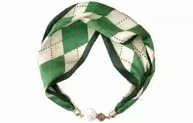 优幽兰 韩版高级感珍珠磁扣优雅领巾小众设计感精致时尚百搭简约个性气质轻奢清新淡雅薄复古 丝巾 女款