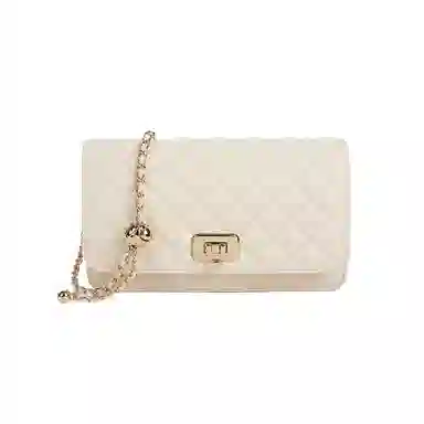 稻草人 优雅小香风菱格 牛皮 小金球链条包 斜挎包 常规 女款 酒红/黑色/米白