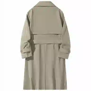 美式复古百搭防风可拆卸腰带风衣 男女同款