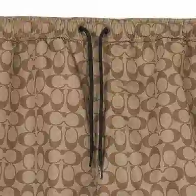 COACH SS23 Logo Drawstring Shorts Khaki