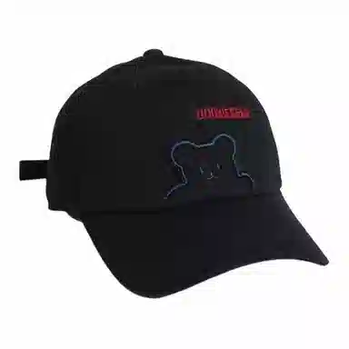 优莲茵 简约创意小熊刺绣字母米色 休闲遮阳 棉 鸭舌帽 男女同款情侣款