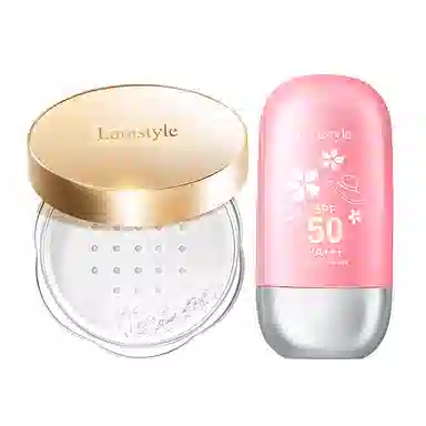 拉雅时代 清透底妆蜜粉套装 哑光奶油肌雾面 定妆散粉不易脱妆卡粉