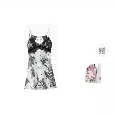桔内 性感纯欲国风露背无袖吊带带胸垫防凸点睡裙 女款 礼袋装