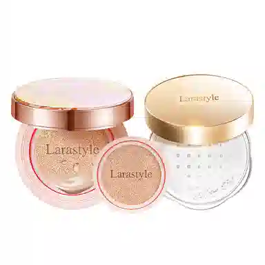 拉雅时代 清透底妆蜜粉套装 哑光奶油肌雾面 定妆散粉不易脱妆卡粉