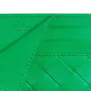 Bottega Veneta Intrecciato Parakeet Green Card Holder