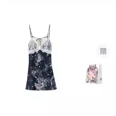 桔内 性感纯欲国风露背无袖吊带带胸垫防凸点睡裙 女款 礼袋装