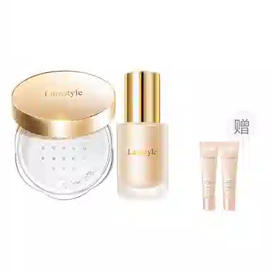 拉雅时代 清透底妆蜜粉套装 哑光奶油肌雾面 定妆散粉不易脱妆卡粉